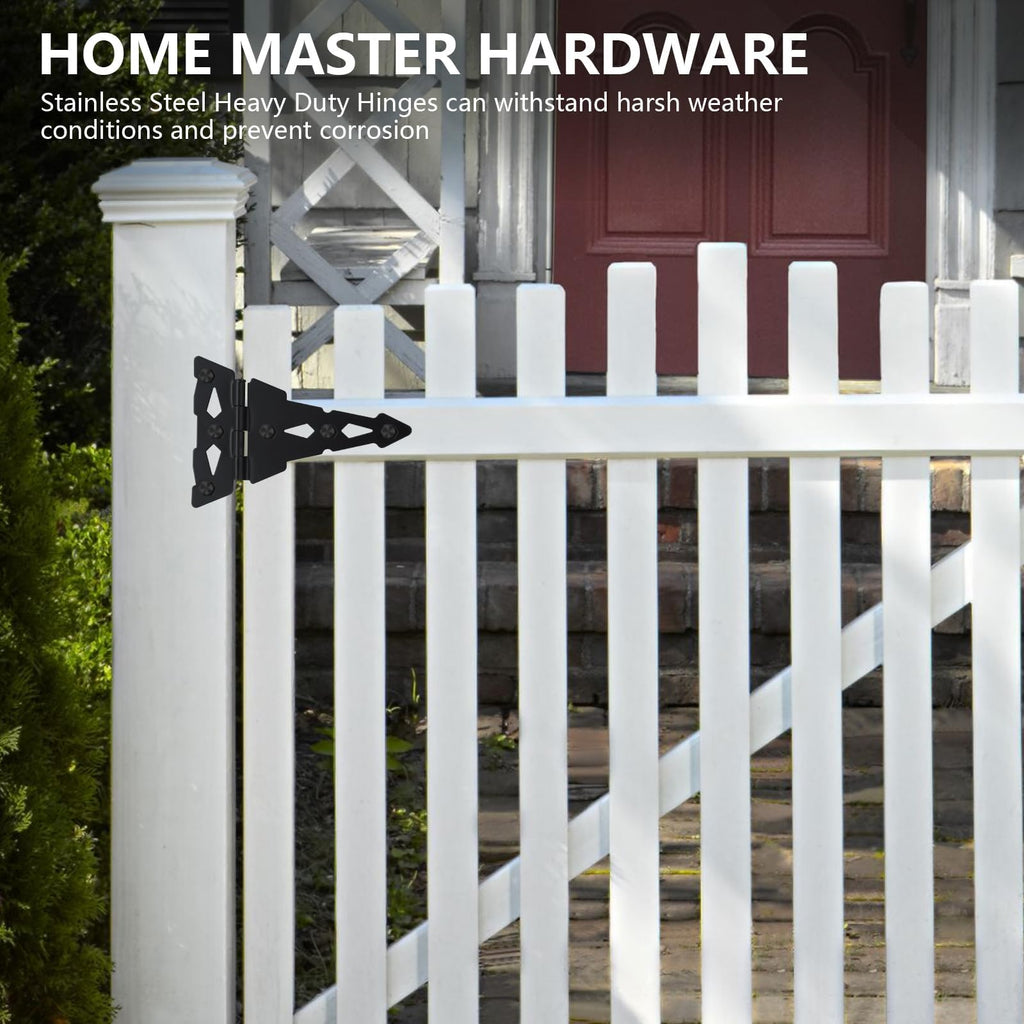 8" Heavy Duty Gate Hinges, 4 Pack T Strap Hinges