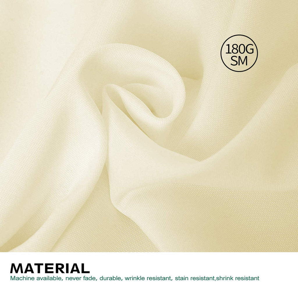 90x132 Inch Ivory Tablecloth for 6-8 Foot Rectangle Tables