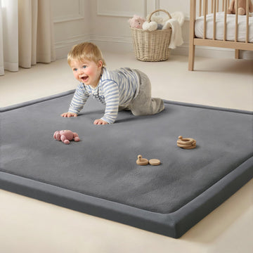 Ultra Soft 1.3" Thick Baby Play Mat for Floor, 59x71 Playpen Mat Elasti-Foam Padded Crawling Mat for Babies