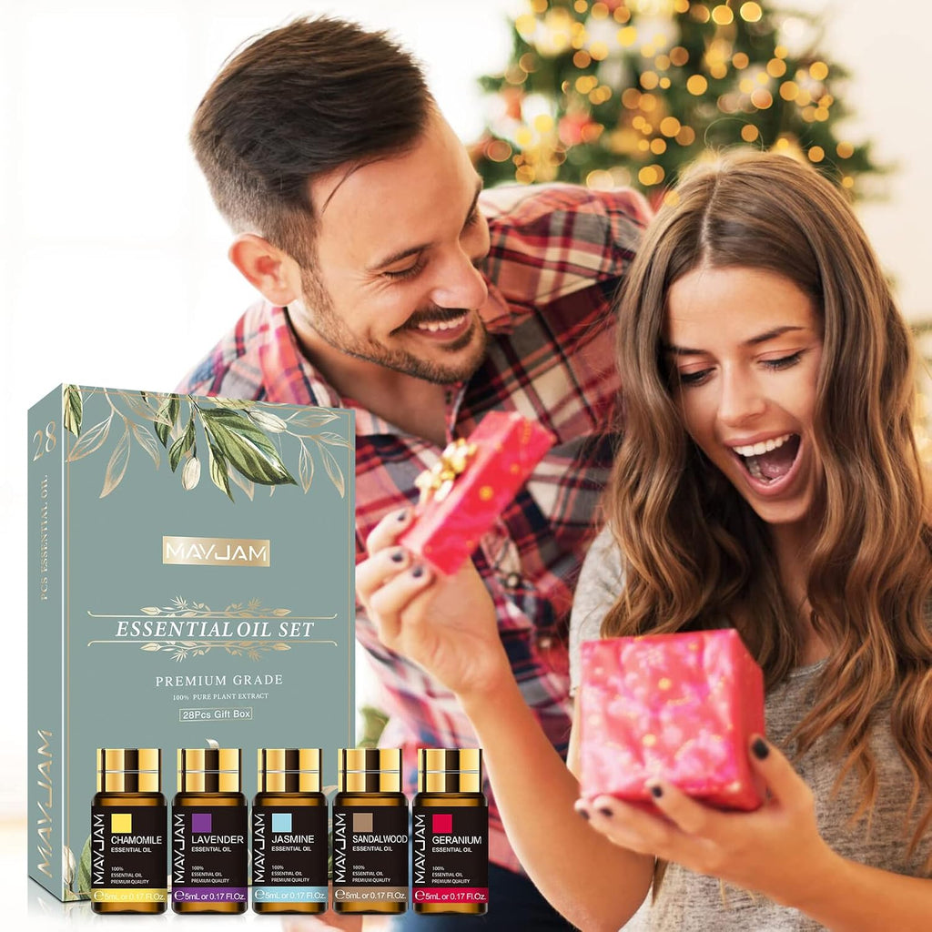Top 28 Essential Oil Gift Set for Diffuser Massage Skin Hair Care - Set of 54
