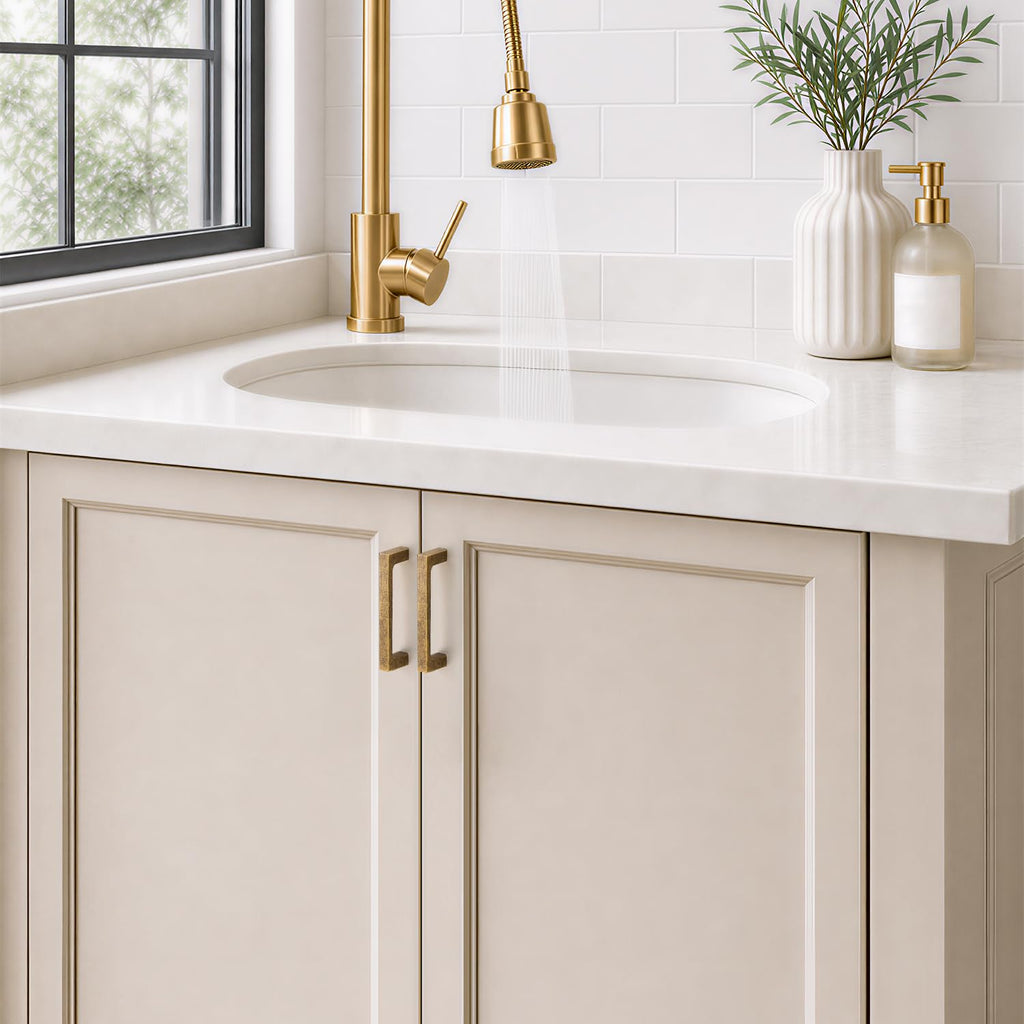 Antique Brass Kitchen Cabinet Solid Handles,3-1/2 Inch,10 Pack
