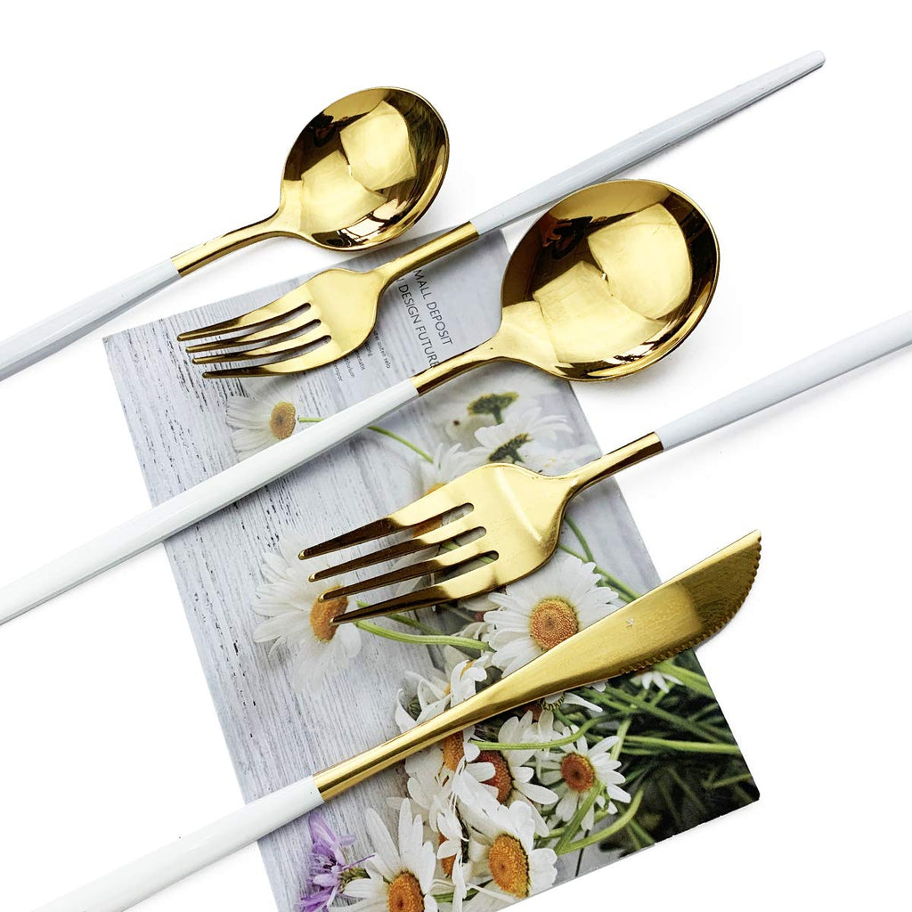 30-Piece Stainless Steel Satin Finish Flatware Set, Mirror Polished Tableware Cutlery and Restaurant, Dishwasher Safe