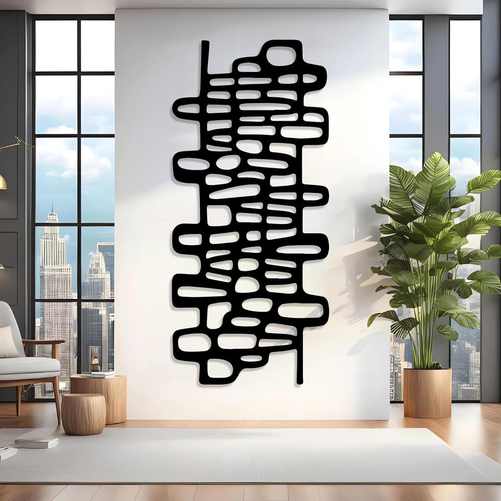Vertical Abstract Metal Wall Decor, Contemporary Geometric Wall Art, Abstract Geometric Wall Hanging, Luxury Modern