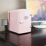 Mini Fridge - Refrigerator for Bedroom, Office, Portable Table Top Beverage Cooler, 12V 110V Refrigerador for Drinks