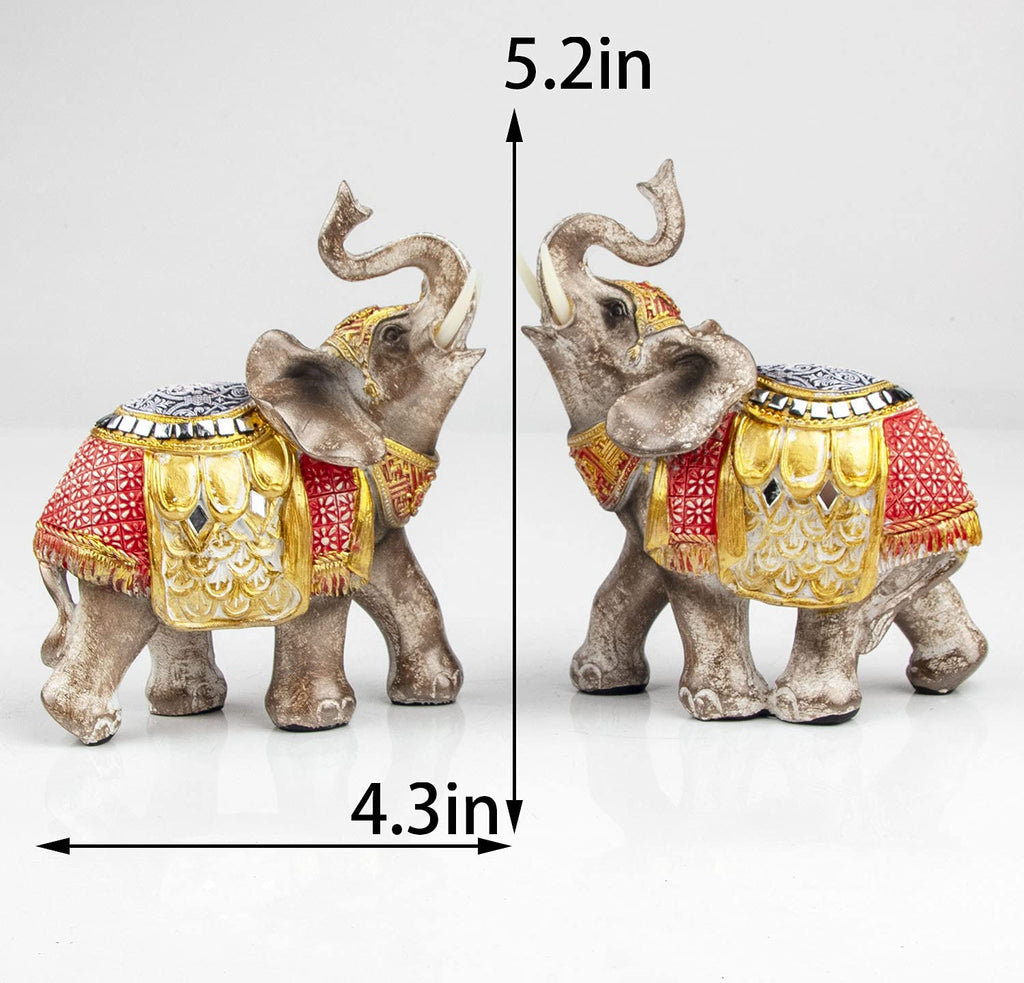Wealth Lucky Elephant Figurine with Trunk Up Elephant Statue Collectible Figurines Perfect Decor Gift