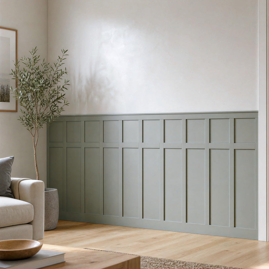 MDF Board and Batten Wainscoting Kit 180x70in Wall Panels