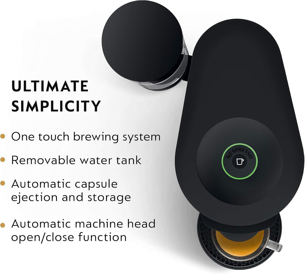 Vertuo Plus Deluxe Coffee Machine with Milk Frother, Matte Black | Matte coffee and espresso maker by , brews 4 cup