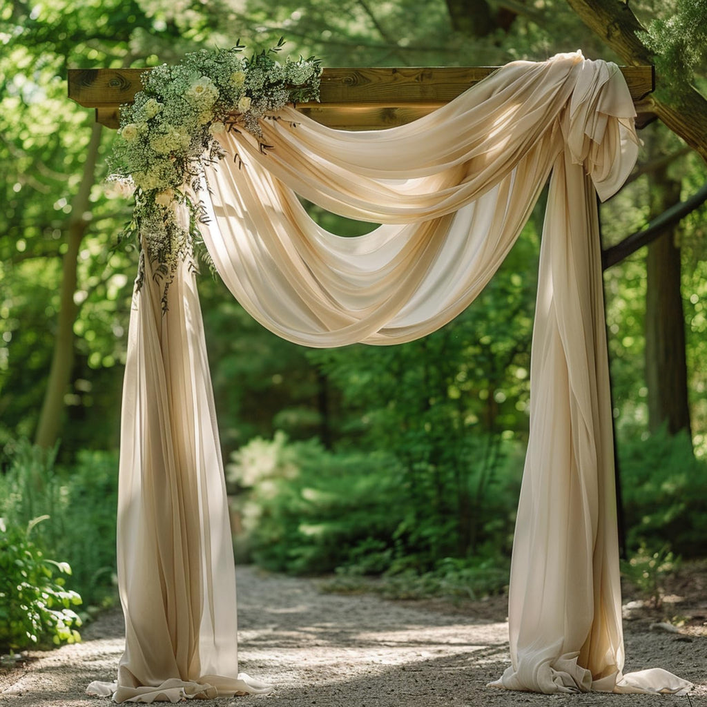 Wedding Arch Draping Fabric Backdrop Drapes 28.7" x 20FT, Champagne