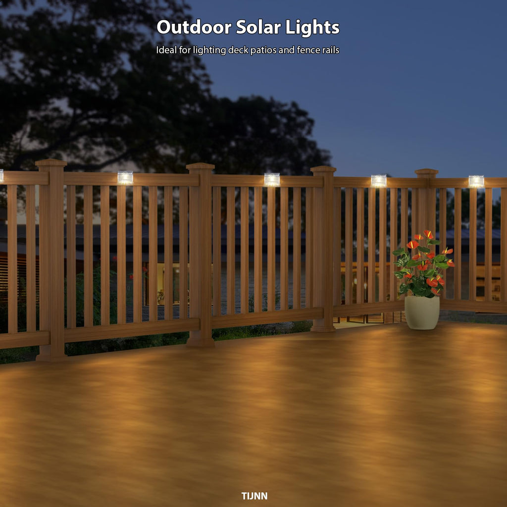 Solar Deck Lights Outdoor, Fence Lights Waterproof LED for Stairs