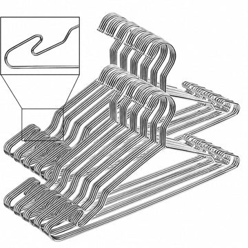 Chrome Metal Hangers, Heavy Duty Clothes Hangers with Non-Slip Grooves, Slim Space Saving Coat Hangers - 40 Pack