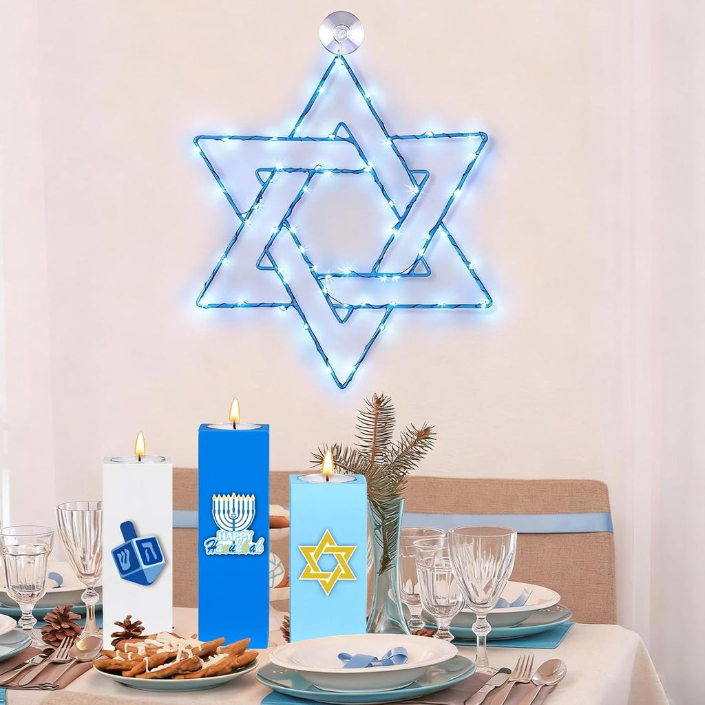 Set Hanukkah Tealight Candle Holder Chanukah Tea Light Votive Candle Hanukkah Table Decorations for Chanukah Jewish - Set of 6