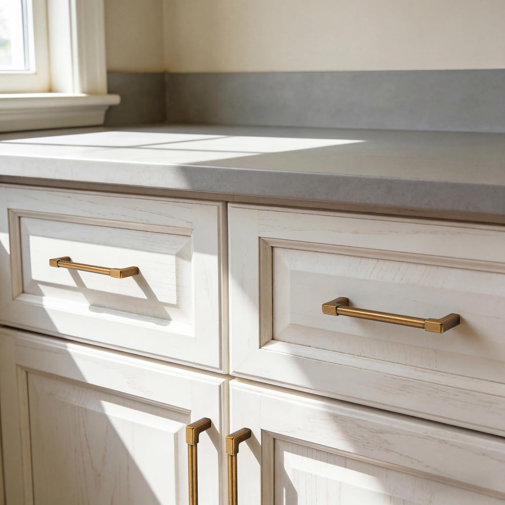 10 Pack Classic Solid Cabinet Handles-6.3"/160mm Screw Spacing Antique Brass Furniture Hardware Handles Dresser