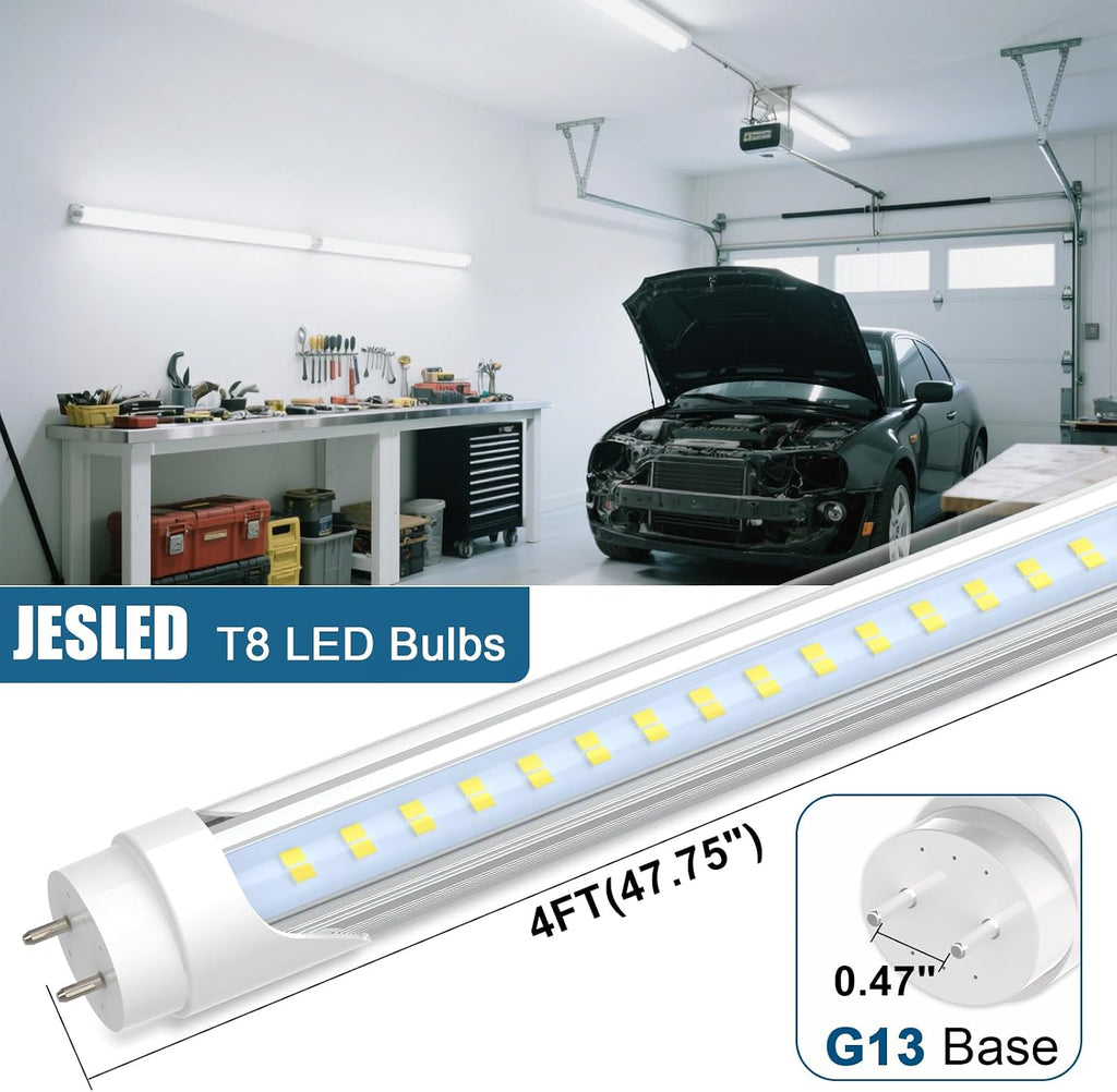 4FT LED T8 Type A+B Tube Lights, 28W(80W Equivalent), 4060LM, 6500K