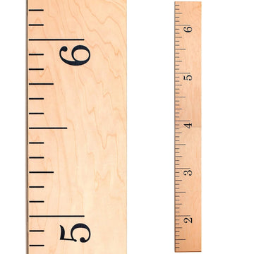 Growth Chart Art | Hanging Wooden Height Growth Chart to Measure Baby, Child, Grandchild - Naked Birch Classic