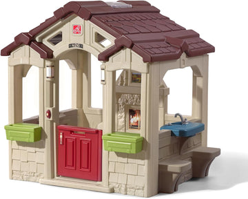 Charming Cottage Kids Playhouse, Indoor and Outdoor Clubhouse Playset, Interactive Sounds, Toddlers 2+ Years Old