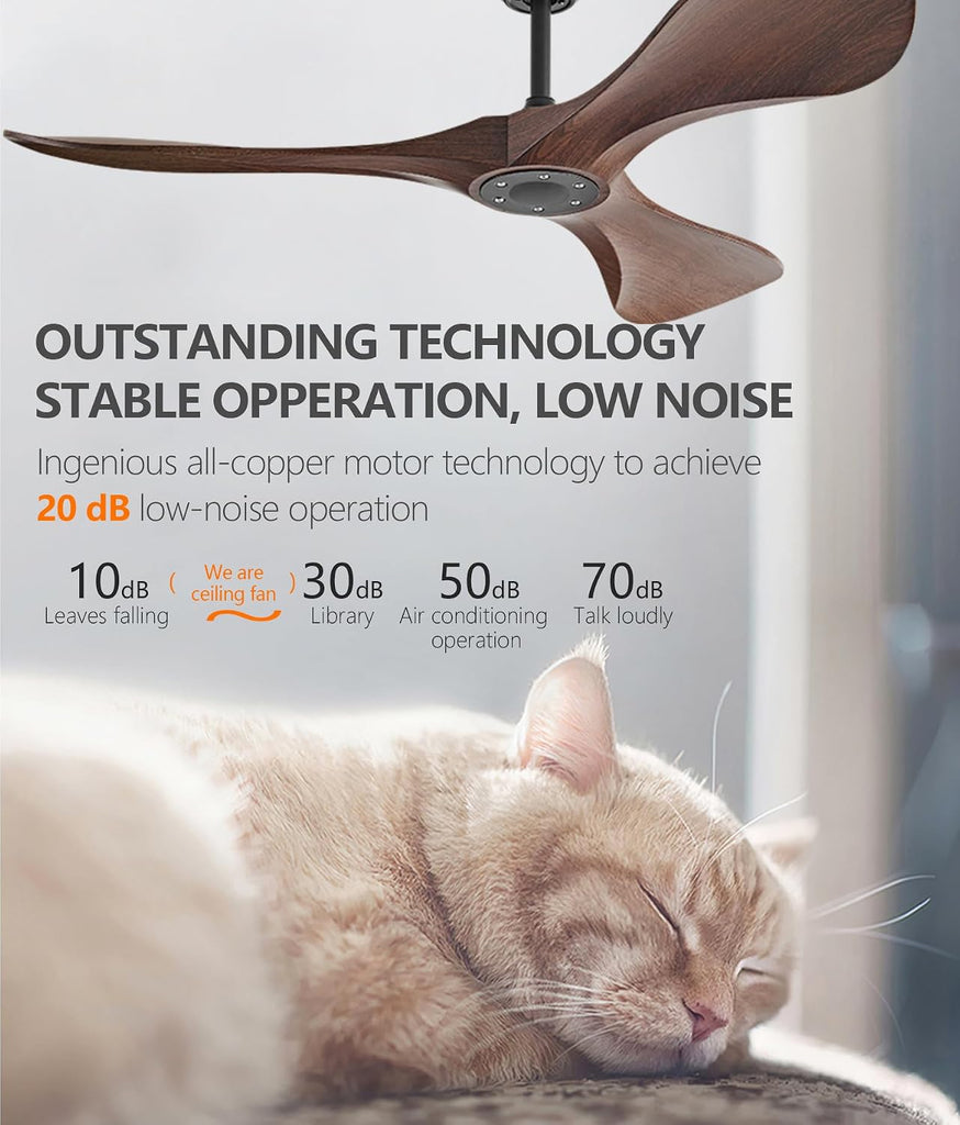 60 in Ceiling Fan of 7400+CFM High Airflow with Mute Remote Control