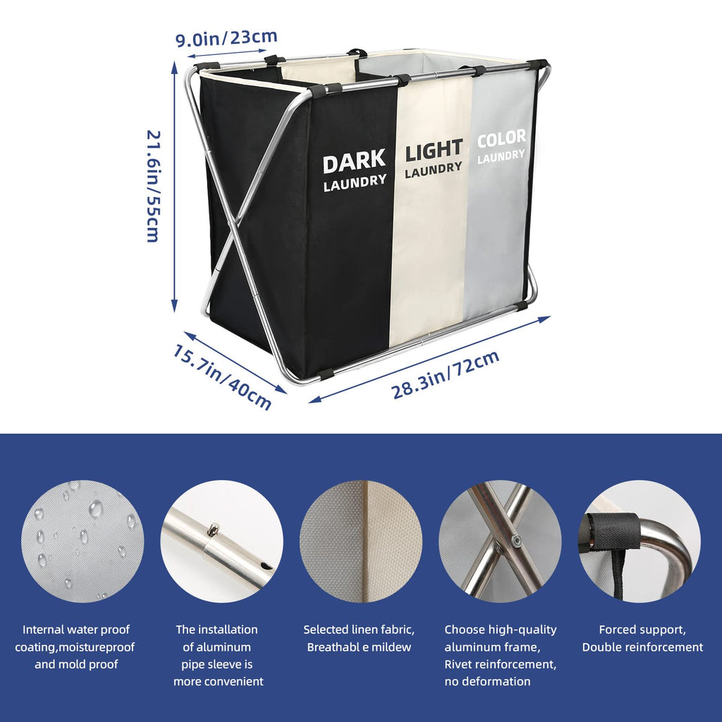 180L Large Laundry Basket, Freestanding Laundry Hamper, Collapsible Tall Clothes Hamper with Handles for Dirty