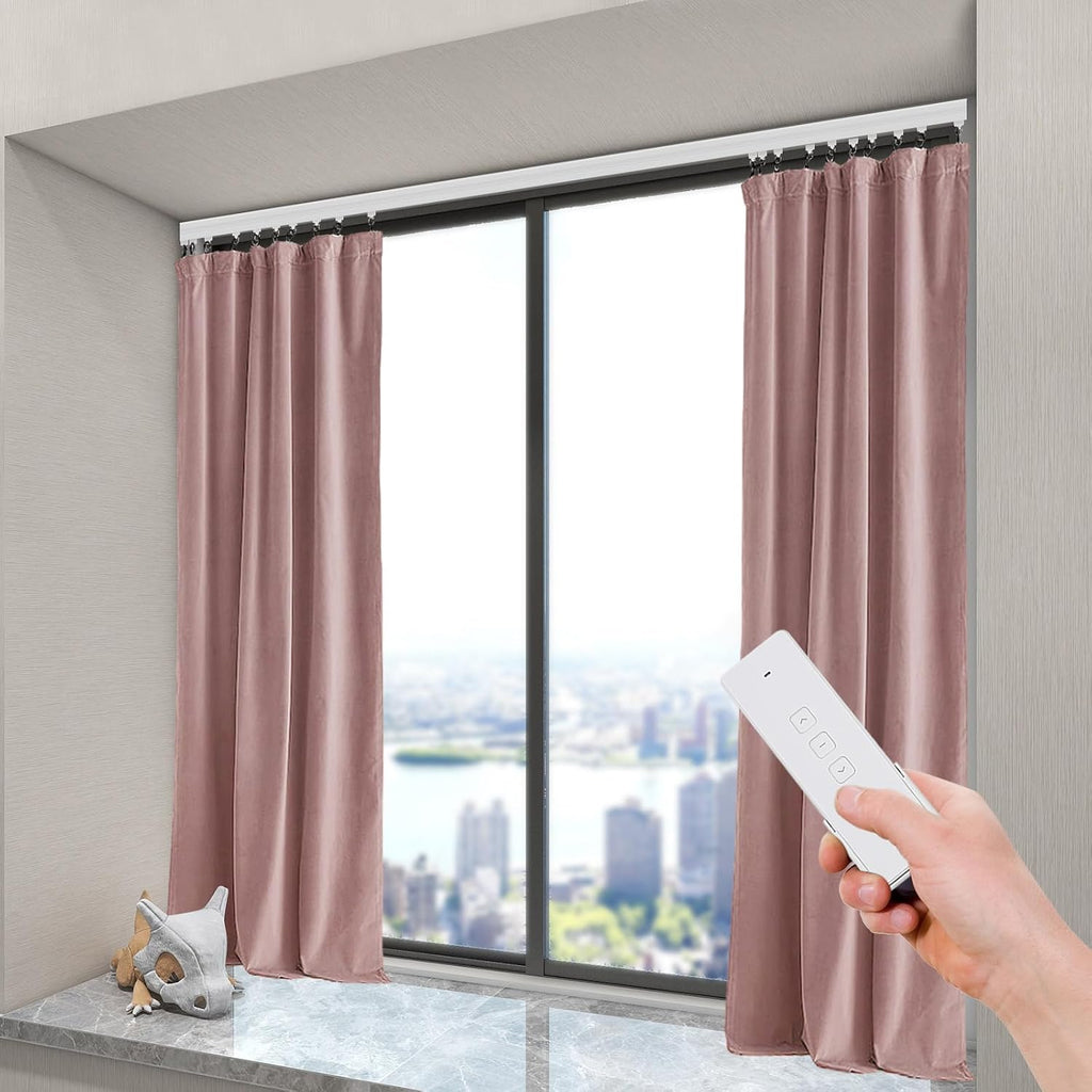 Motorised Curtain Rail, Automatic Curtain Track, Ceiling Curtain Track, Motorized Curtain Rods with Remote Control