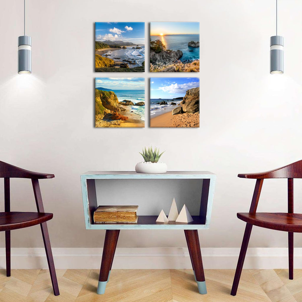 Beach Scene Canvas Wall Art Oregon Coast Landscape Pictures Ocean Sunrise Wall Decor Nautical Seascape Paintings