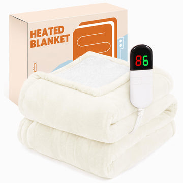 Electric Heated Blanket Throw 50"x60", 8 Heat leavls and 1-8H Auto Off