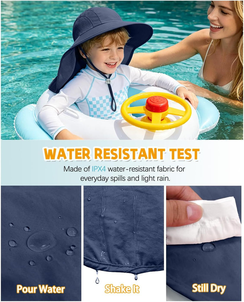 Pack Kids Sun Hat with Neck Flap, Bucket Hat for Girls Boys