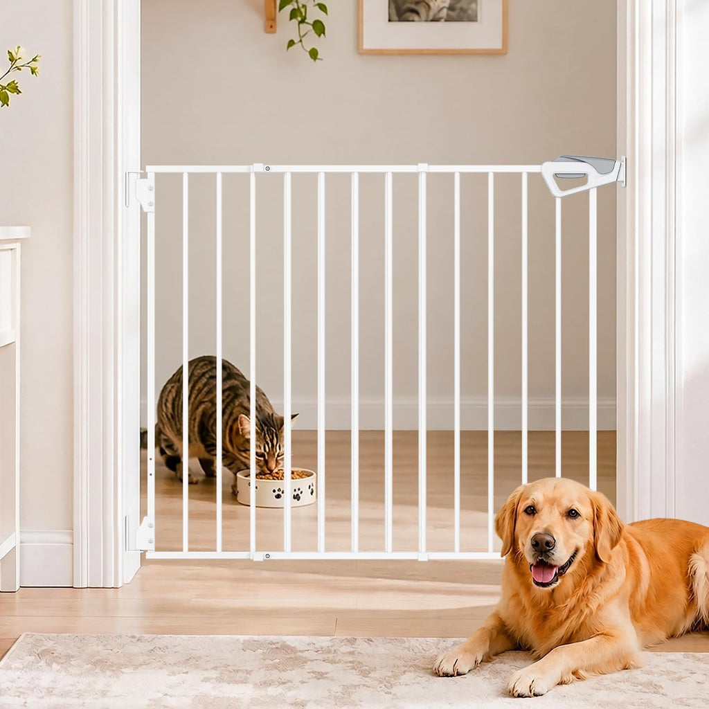 27"-42" Extra Wide Dog Gates for Doorways, 30" H Indoor Pet Gate for Stairs