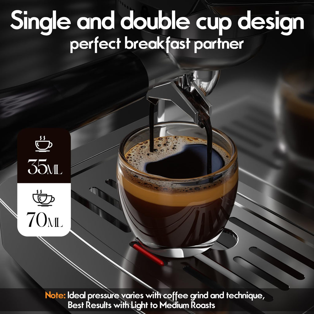 Espresso Machine,Stainless Steel Coffee Machine,Visible Pressure Guagem