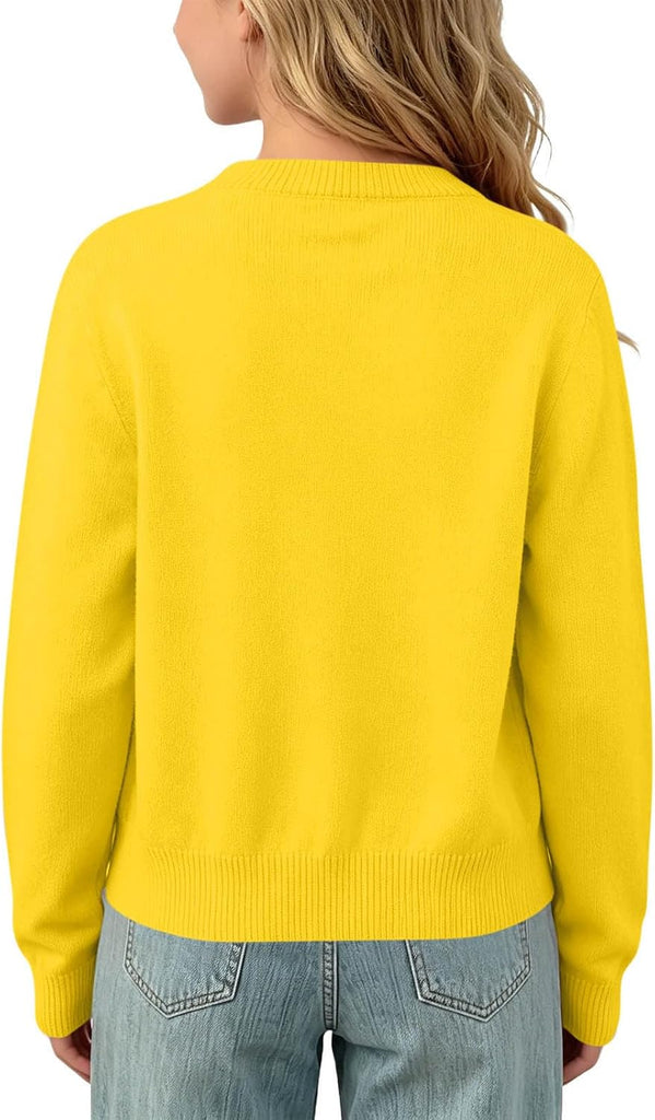 Cardigan for Girls Cute Fashion Long Sleeve Button School Uniform Sweater
