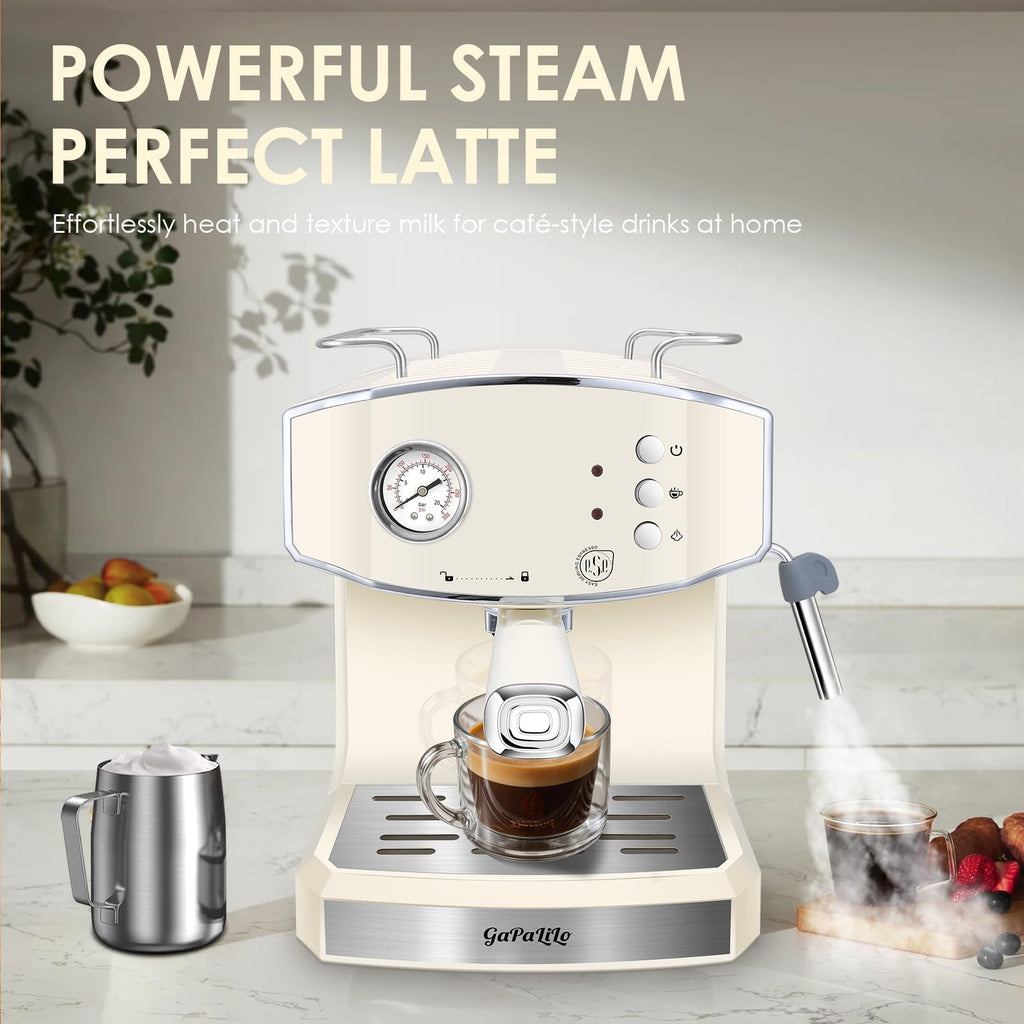 20 Bar Espresso Machine with Milk Frother,Cream