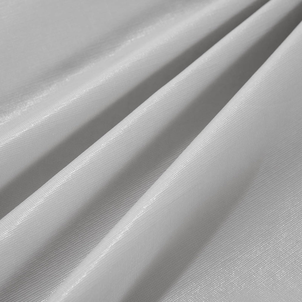 Light Gray 63"-67" Elastic-Fitted Round Flannel-Backed Vinyl Tablecloth