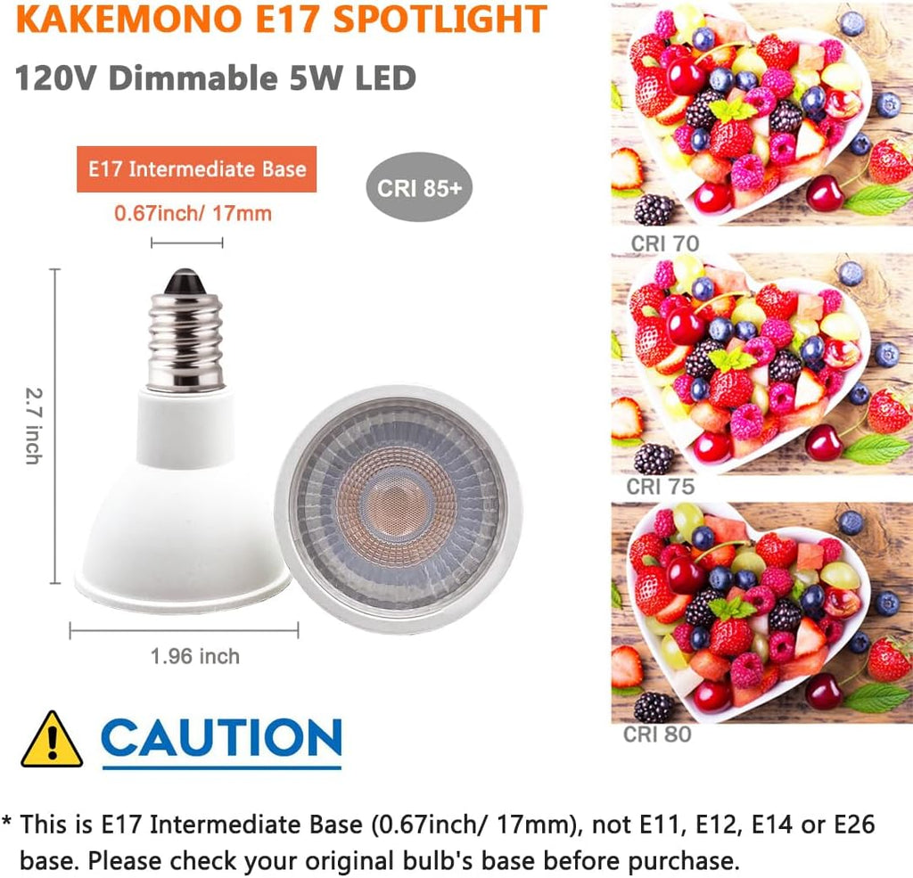 E17 LED Spotlight Bulb Dimmable 40W Halogen Replacement E17 Intermediate Base Type 5W R14 Reflector Light Bulb