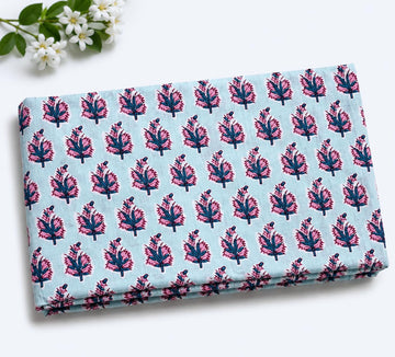 100% Cotton Fabric by the Yard, Hand Block Print Fabric for Sewing