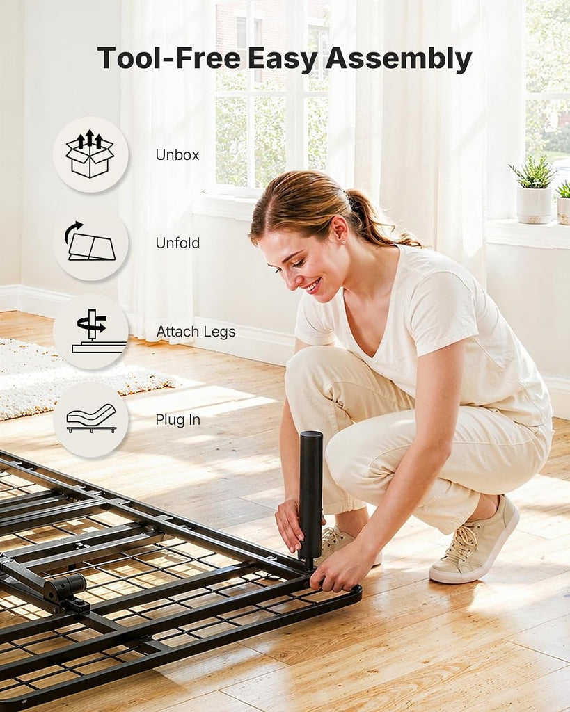 Amada King Adjustable Bed Frame with Head and Foot Incline, Quiet Motor