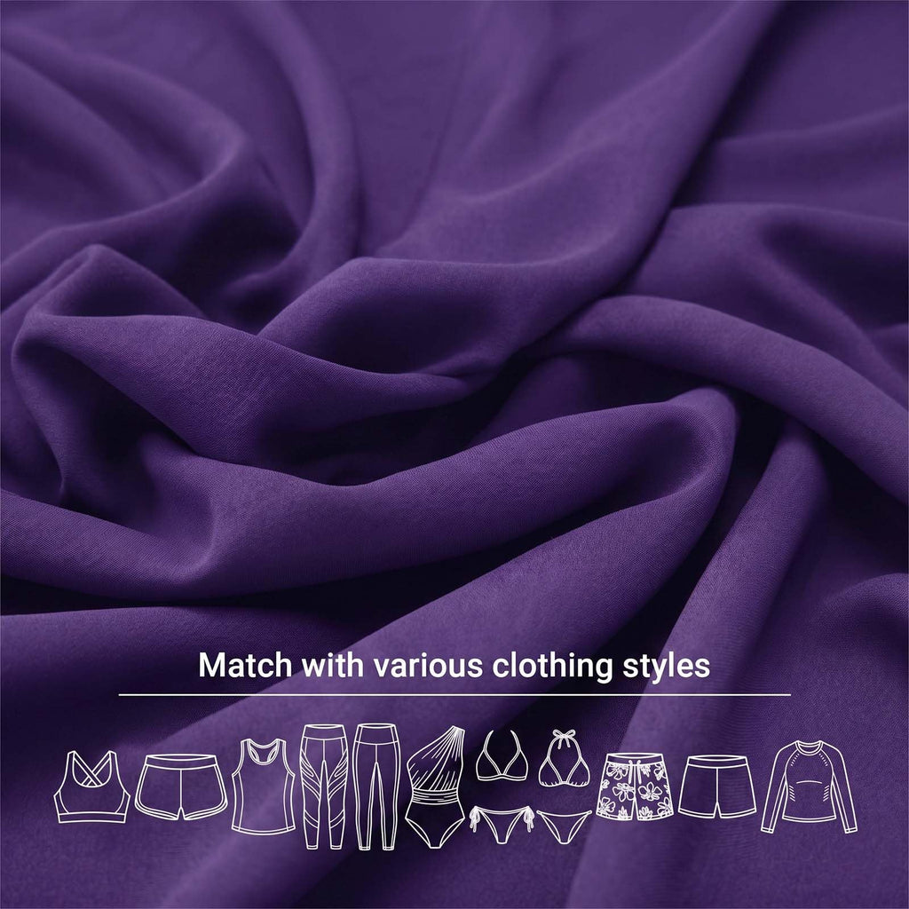Nylon Spandex Fabric by The Yard, 59 Inch Wide (Purple, 1 Yard)