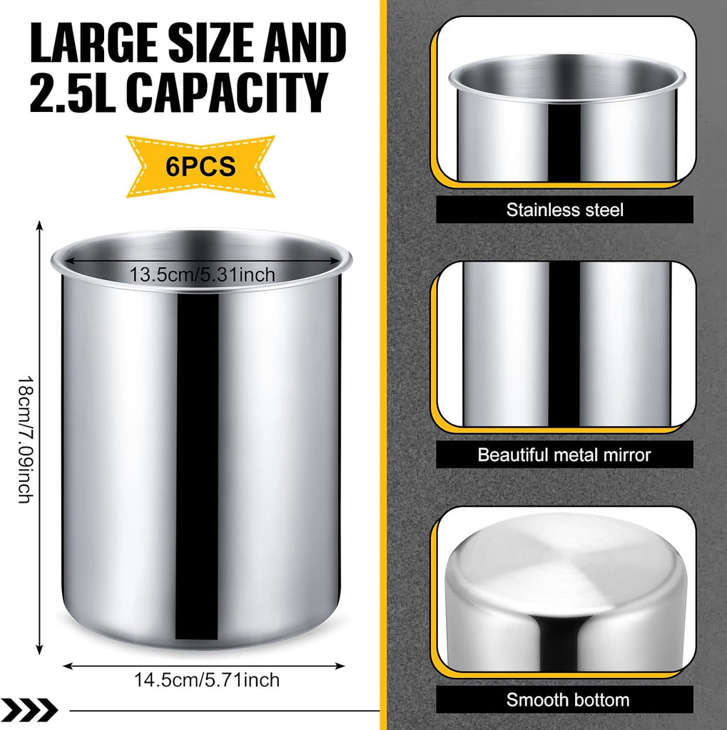 Wine Chiller Bucket 750 ML Champagne Bucket Stainless Steel Wine Chillers for Bottles Keeps Cold for Hours - Set of 6