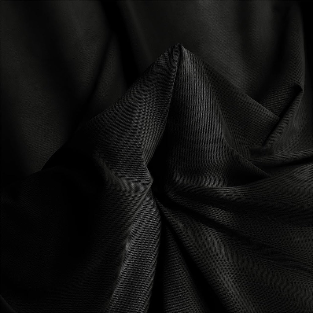Black Mesh Fabric by The Yard 4-Way Stretch, 60 Wide (1 Yard)