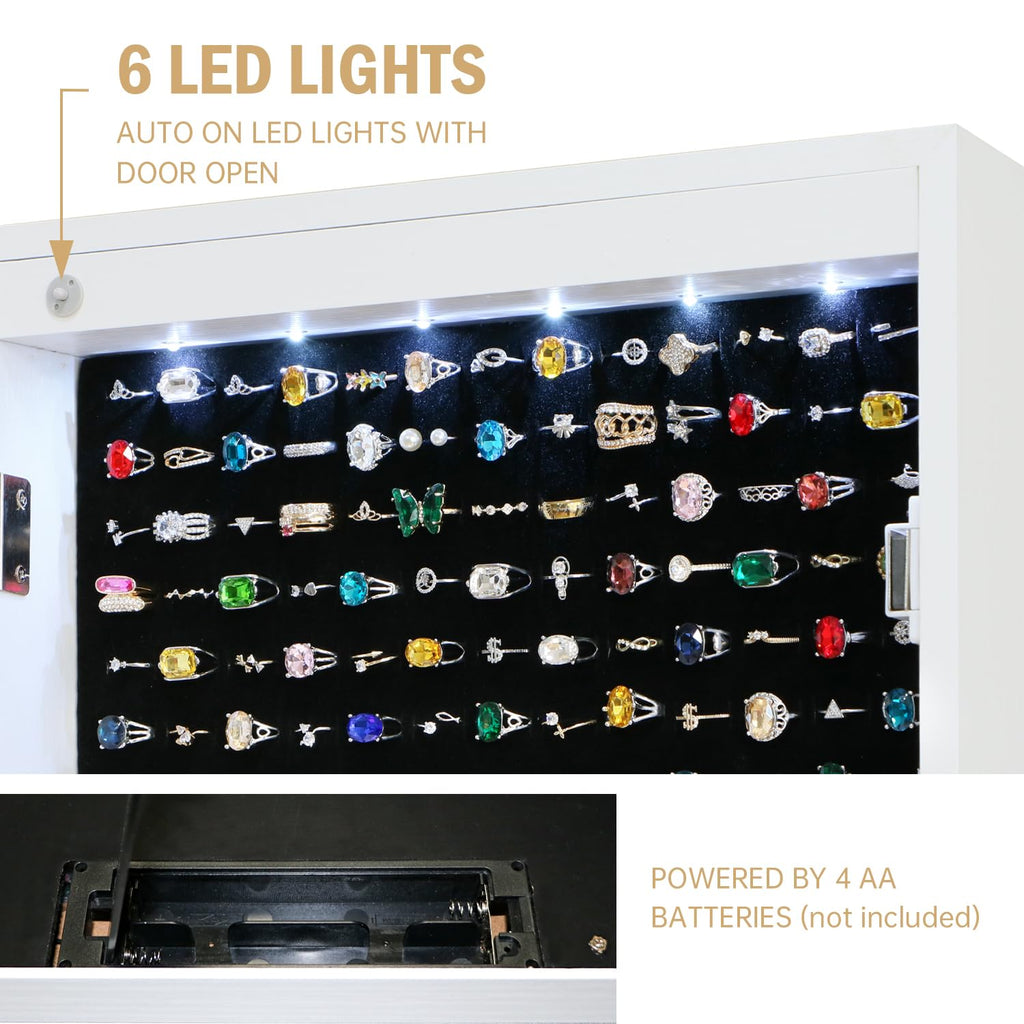 Jewelry Armoire Cabinet Organizer Standing with 20 LED Lights