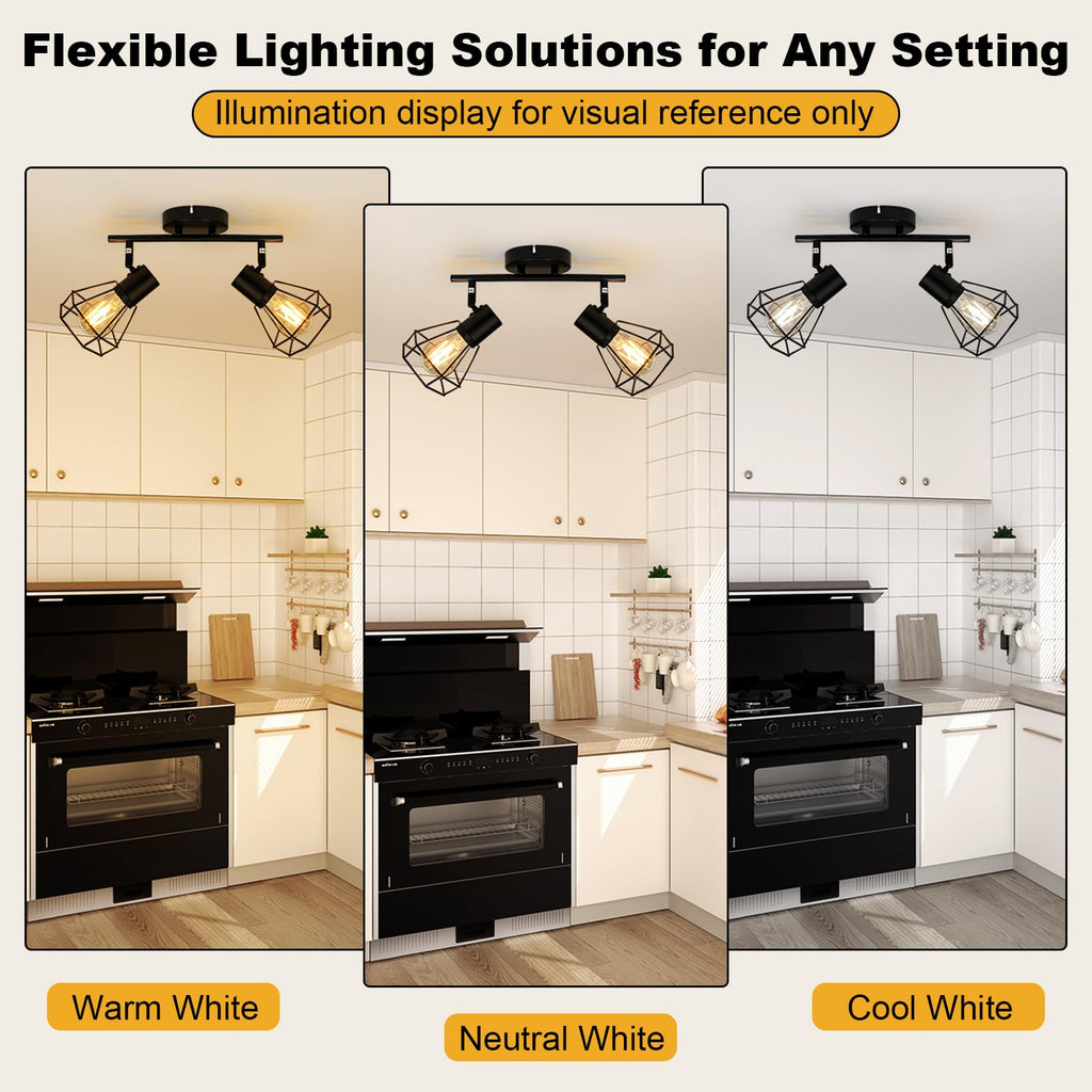 Track Lighting Black, Rotatable Ceiling Light Fixtures, E26