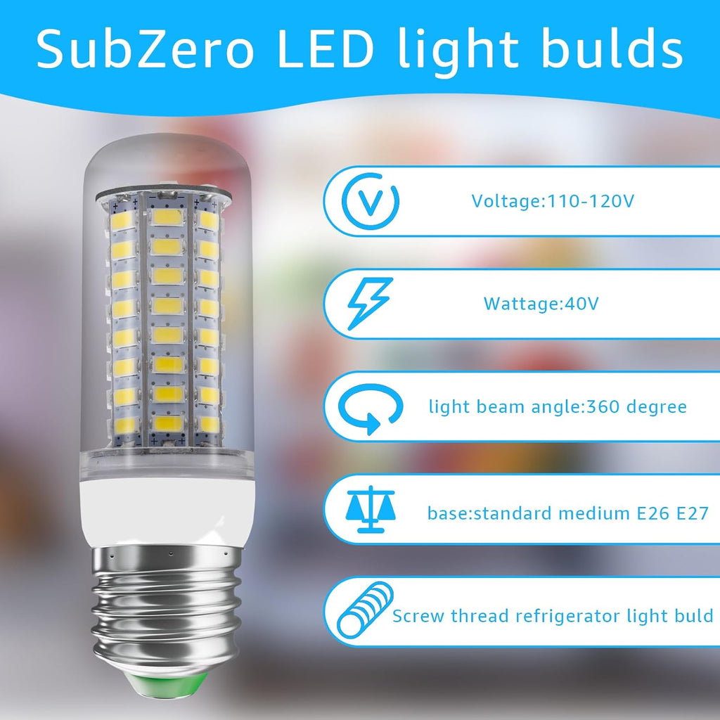 LED Lamp, Refrigerator Light Bulb, White Light (2Pcs)