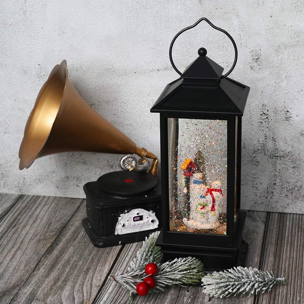 Snwoman Family Singing Snow Globe Lantern with 6 Hour Timer