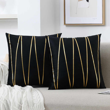Soft Throw Pillow Covers - Pack of 2 Velvet Decorative Cushion Covers Cases for Sofa Bedroom Livingroom Car, 18" x