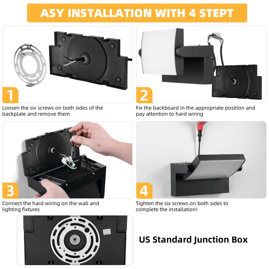 40W Outdoor LED Wall Light with 350° Rotatable Panel