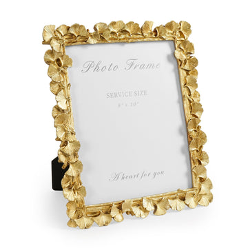 8x10 Picture Frame Gold Vintage Ornate Ginkgo Leaf Resin Photo Frame