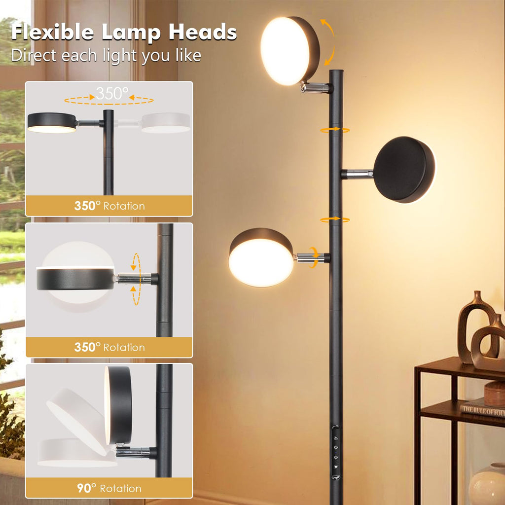 Tree Floor Lamp - Modern Black Standing Lamp