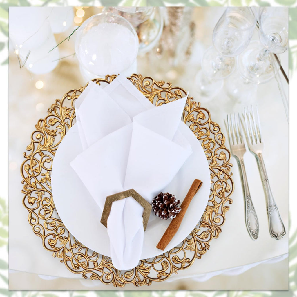 Inch Gold Plastic Charger Plates Set - 12 Pack, Elegant Round Disc Chargers for Table Setting, Decorative - Set of 12