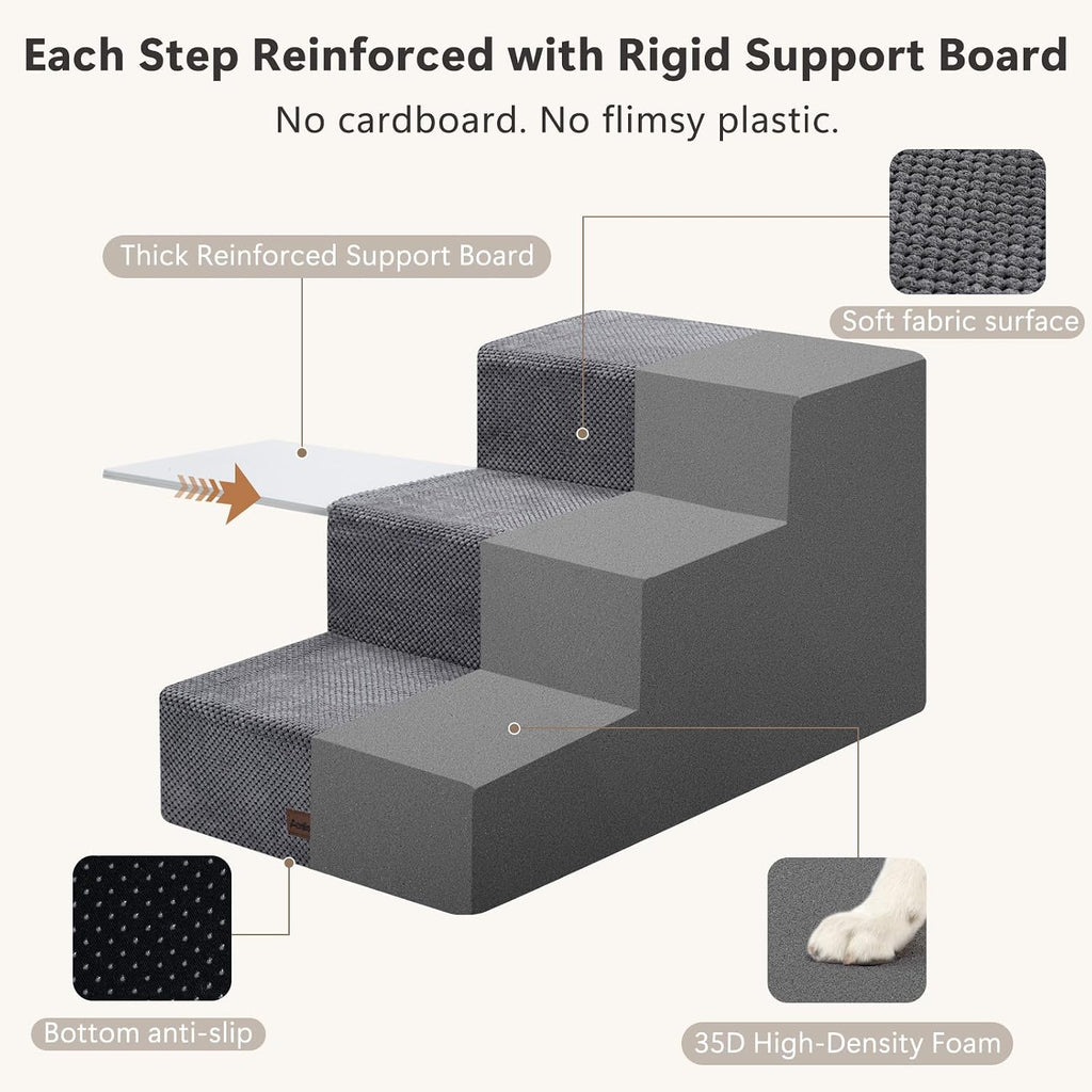 Dog Stairs for Large Dogs 18" H, Extra Wide Pet Steps for Couches & Beds