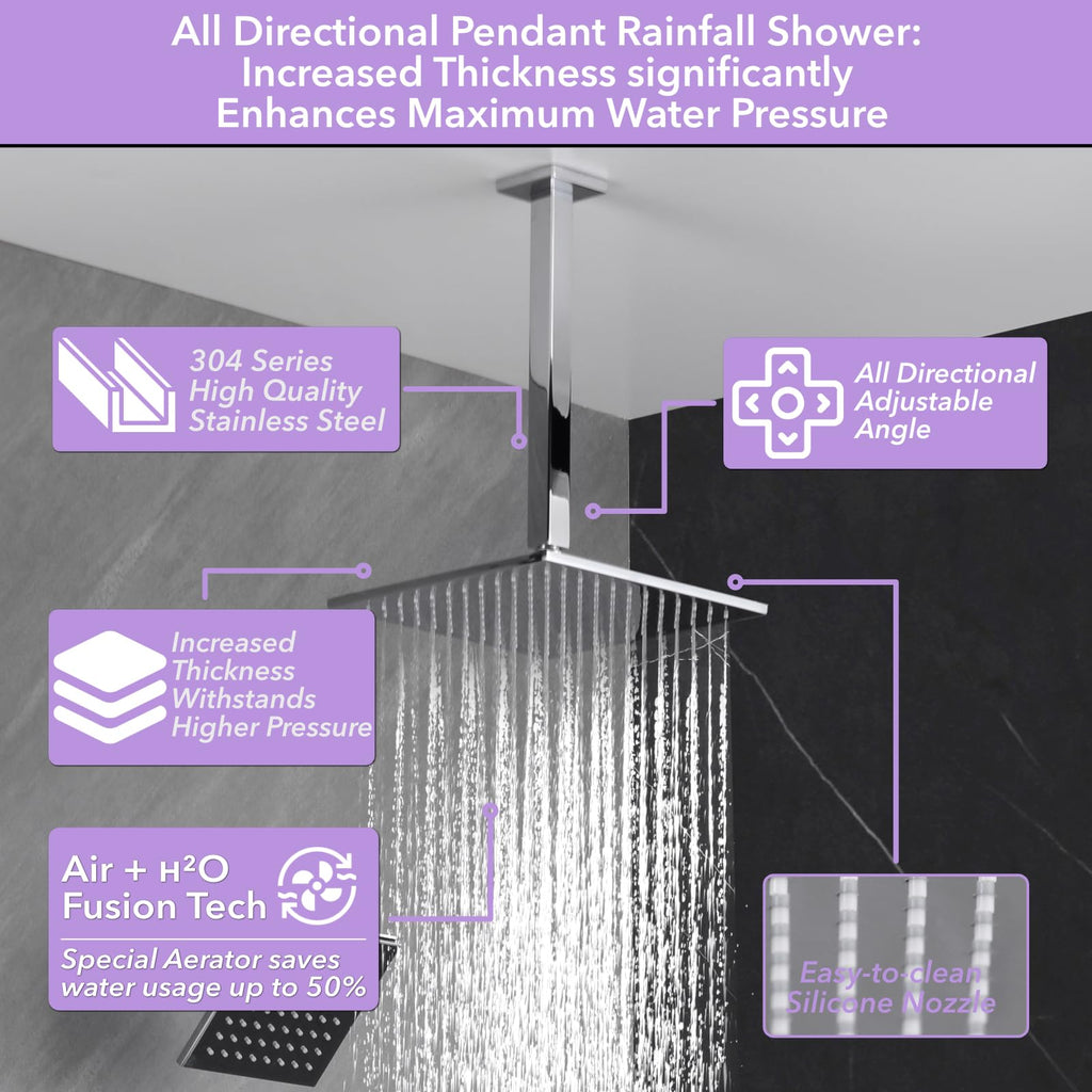 Shower Faucet Set Chrome Modern Shower System