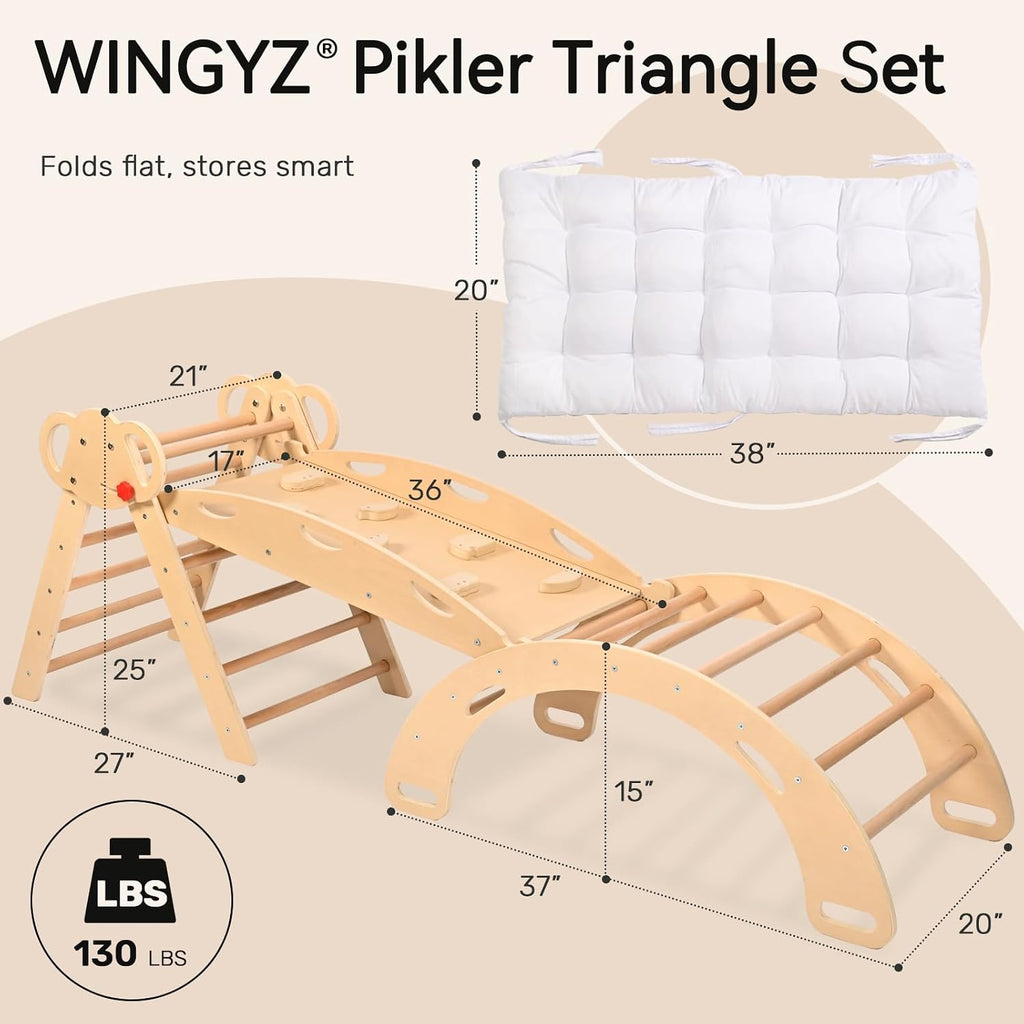 Triangle Set, Montessori in-1 Climbing Set with Cushion