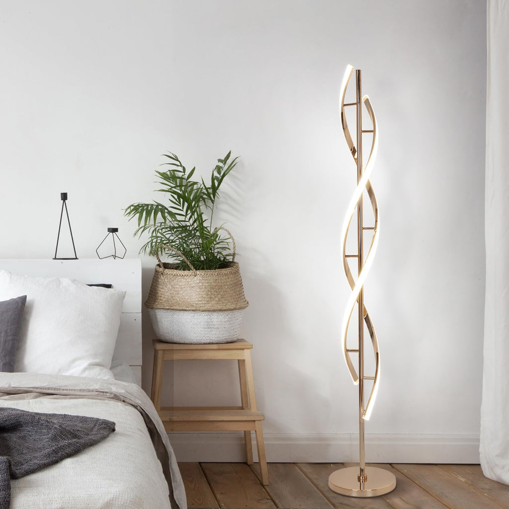 40W LED Floor Lamp Remote Control Dimmable Spiral Floor Lamp Indoor Tall Lamp Floor Lamps s Family Rooms Bedrooms