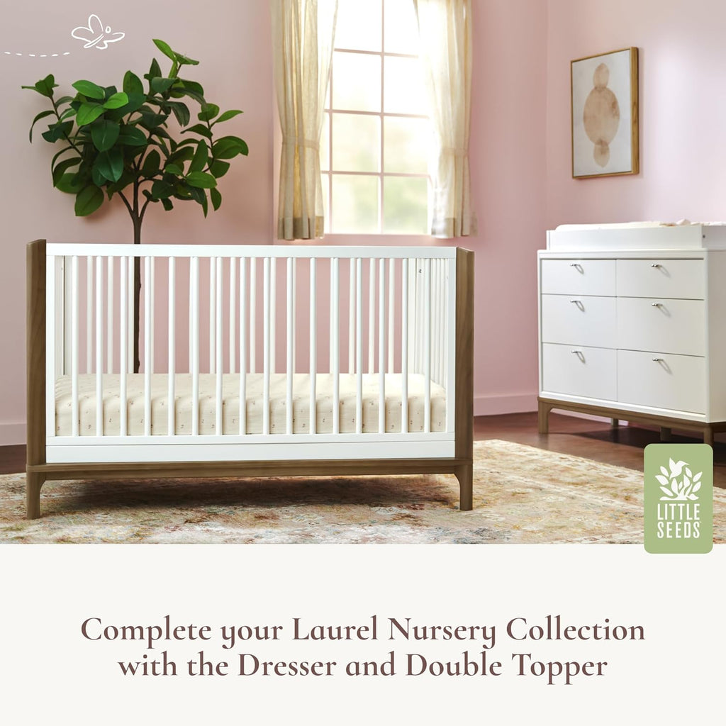 Laurel 4-in-1 Convertible Baby Crib to Toddler Bed in Black/Chestnut